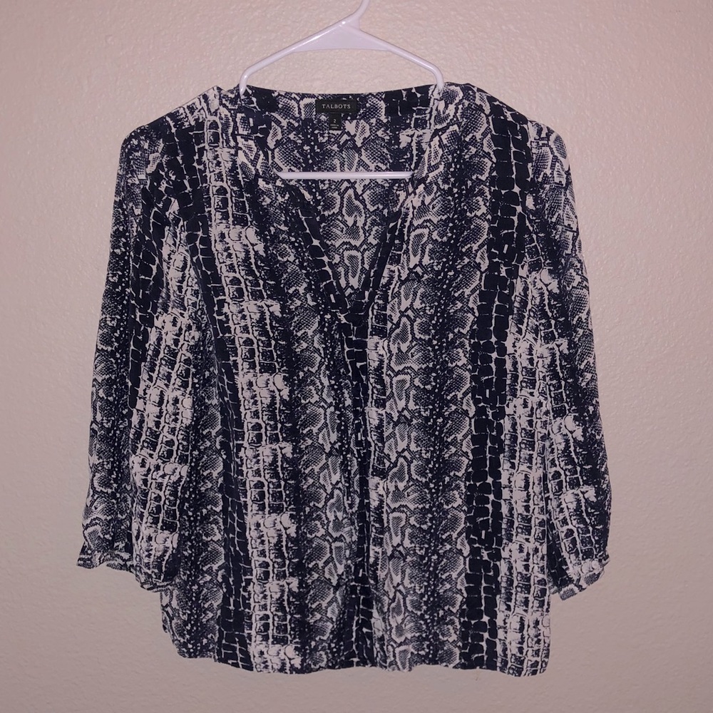 Talbots Snake Print Blouse